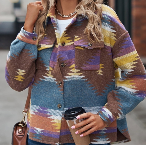 Tribal Treasures Collared Jacket - Purple - Picture 5 of 5